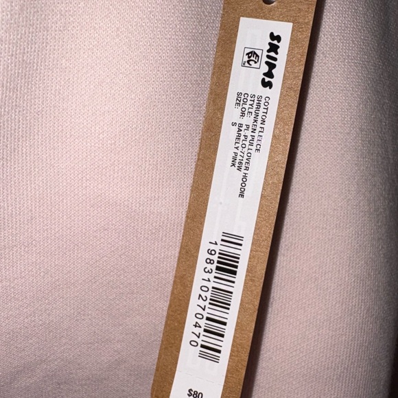 🩷 NWT SKIMS Barely Pink Hoodie Sz Small - Picture 4 of 4